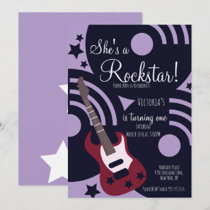 Meisjes Rockstar Gitaar Ster Rock Verjaardagsfeest Kaart