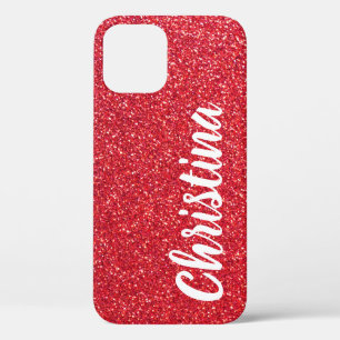 Meisjes Rode Glitter Name Persoonlijk Case-Mate iPhone Case