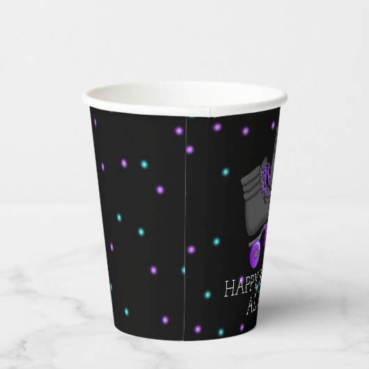 Meisje's Roller Schaats Verjaardagsfeestje Papiere Papieren Bekers (Rechts)