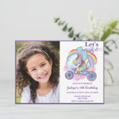 Meisjes Rolschaatsen Foto Verjaardag Kaart (Staand voorkant)