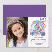 Meisjes Rolschaatsen Foto Verjaardag Kaart (Voorkant / Achterkant)