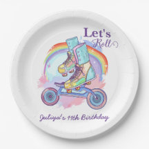 Meisjes Rolschaatsen paarse Verjaardagsfeestje