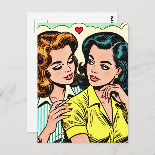  meisjes Romance strips Briefkaart (Voorkant / Achterkant)