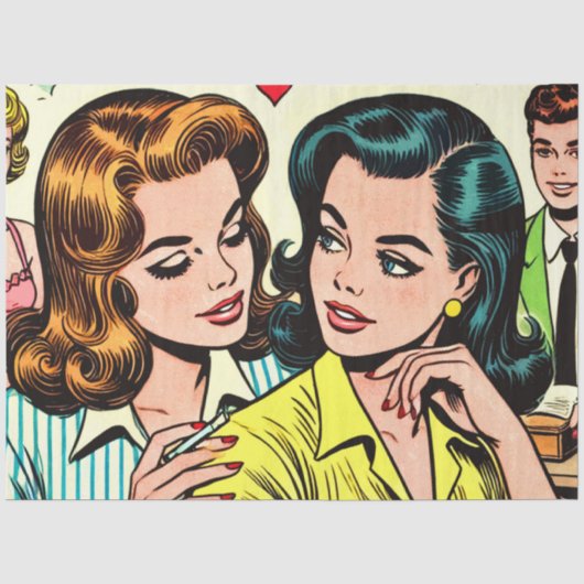  meisjes Romance strips Tissuepapier (Voorkant)