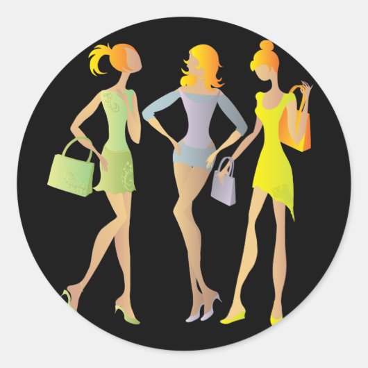 meisjes ronde sticker (Voorkant)