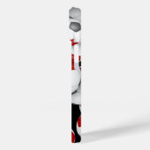 Meisjes rood grijs voetballen patroon monogram Case-Mate iPhone case (Achterkant / Links)