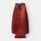 Meisjes rood strijken Glitter Brush Metal Monogram Flesjeskoeler (Achterkant)