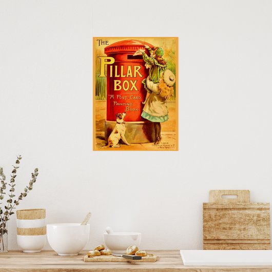 meisjes Roodboekbox Mail Briefkaart Art Poster (Keuken)