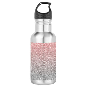 Meisjes Roos Gold en Silver Ombre Glitter Design Waterfles