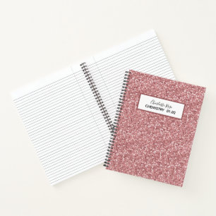 Meisjes Roos Gold Glitter persoonlijke lessen Notitieboek