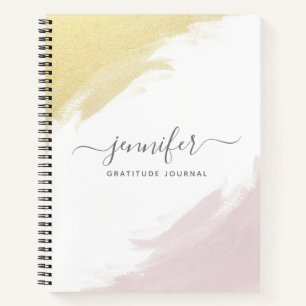Meisjes Roos Gold Monogram op maat Notitieboek