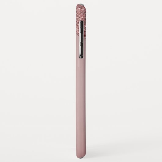 Meisjes Roos Gold Sparkle Glitter Driemonogram Case-Mate iPhone Case (Achterkant/links)