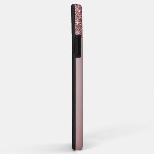 Meisjes Roos Gold Sparkle Glitter Driemonogram Case-Mate iPhone Case (Achterkant/rechts)