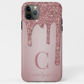Meisjes Roos Gold Sparkle Glitter Driemonogram Case-Mate iPhone Case (Achterkant)