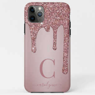 Meisjes Roos Gold Sparkle Glitter Driemonogram Case-Mate iPhone Case