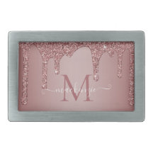 Meisjes Roos Gold Sparkle Glitter Driemonogram
