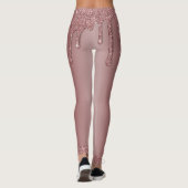 Meisjes Roos Gold Sparkle Glitter Driemonogram Leggings (Achterkant)