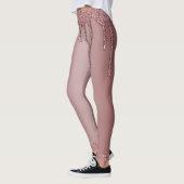 Meisjes Roos Gold Sparkle Glitter Driemonogram Leggings (Links)
