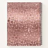 Meisjes Roos Gold Sparkle Glitter Driemonogram Notitieboek (Achterkant)