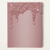 Meisjes Roos Gold Sparkle Glitter Driemonogram Planner (Achterkant)