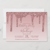 Meisjes Roos Gold Sparkle Glitter Drift Birthday Kaart (Voorkant)