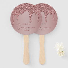 Meisjes Roos Gold Sparkle Glitter Drift Quinceaner Handwaaier