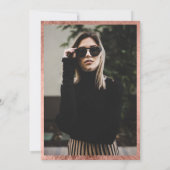 Meisjes roos gouden rand foto Sweet 16 Kaart (Achterkant)