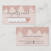 Meisjes roos goudglitter druppelt de roze make-up  klantenkaartje (Voorkant / Achterkant)