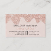 Meisjes roos goudglitter druppelt de roze make-up  klantenkaartje (Achterkant)