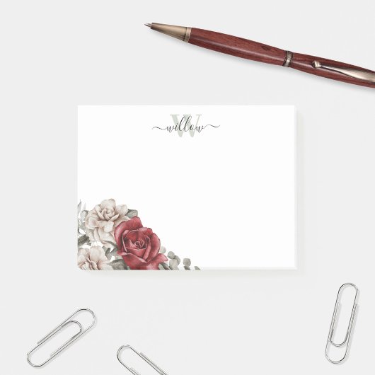 Meisjes  Roos Monogram Floral Post-it Notes