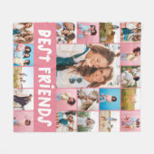 Meisjes roze 20 foto beste vriend moderne eenvoudi fleece deken (Voorkant (Horizontaal))