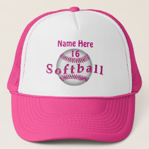 Meisjes Roze Aangepaste Softball-Petten Trucker Pet