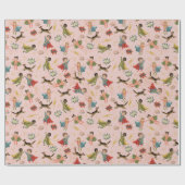 Meisjes Roze Actie Superheld Kids Verjaardag Cadeaupapier (Vlak)