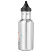 Meisjes roze aqua regenboogschrift gepersonaliseer waterfles  (Rechts)