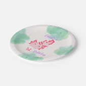 Meisjes Roze Axolotl 1e Verjaardag Feest Uitnodigi Papieren Bordje (Gekanteld)