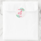 Meisjes Roze Axolotl 1e verjaardagsfeestje Ronde Sticker (Tas)