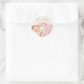 Meisjes Roze  Baby shower Ronde Sticker (Tas)