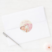 Meisjes Roze  Baby shower Ronde Sticker (Envelop)