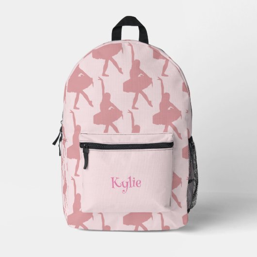 Meisjes Roze Balletschool Bedrukte Rugzak (Voorkant)