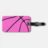 Meisjes Roze Basketball Custom Team of Player Name Bagagelabel (Achterkant horizontaal)