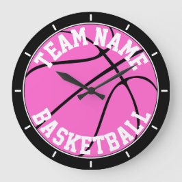 Meisjes roze Basketball de Naam van het Team van d Grote Klok