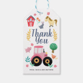 Meisjes Roze Bedankt Boerderij Baby shower gunst Cadeaulabel (Voorkant)