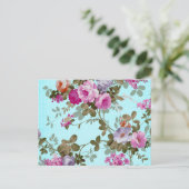 Meisjes  roze Blauwgroen rendy poka dots Briefkaart (Staand voorkant)