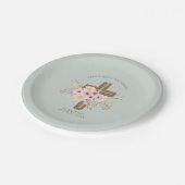 Meisjes Roze bloemige BAUTIZO Doop Bautismo genoem Papieren Bordje (Gekanteld)