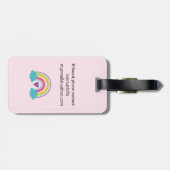 Meisjes Roze Blos Regenboog Bagagelabel (Achterkant horizontaal)