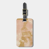 *~* Meisjes Roze Blush Gold Glitter Golden Bagagelabel (Voorkant verticaal)