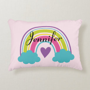 Meisjes Roze Blush Regenboog Kinderkamer Accent Ku Kussen