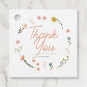 Meisjes Roze Boho Wildflower Baby shower Bedankjes Labels (Voorkant)