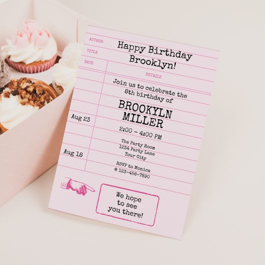 Meisjes Roze Bookish Book Club Library Kaart