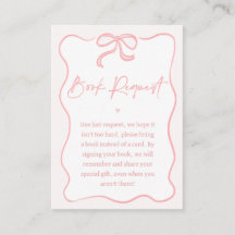 Meisjes Roze Bow Baby shower Boek Aanvraag Invoege